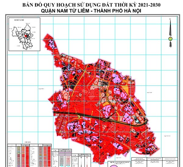 Bản đồ quy hoạch quận Nam Từ Liêm 
