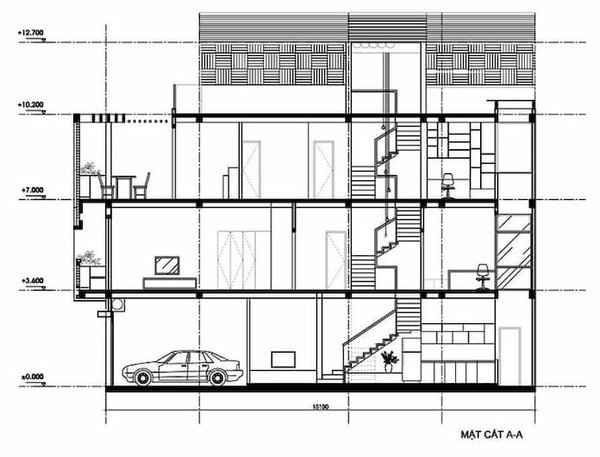 mẫu bản vẽ thiết kế nhà 3 tầng 1 tum diện tích 3x10m bản vẽ thiết kế nhà 3x10m