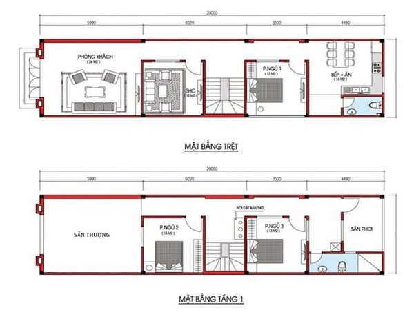 bản vẽ thiết kế nhà 3x10m mẫu thiết kế nhà phố 2 tầng 3x10m không gian mở