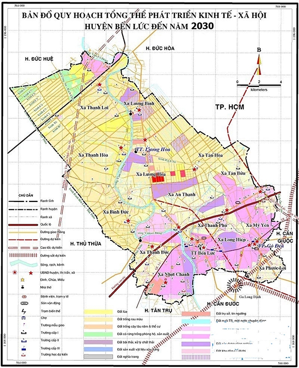 Bản đồ quy hoạch huyện Bến Lức đến năm 2030
