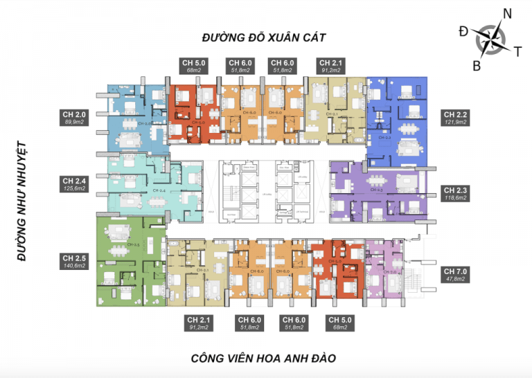 Mặt bằng tổng thể Tầng 3, 4 dự án căn hộ Risemount Đà Nẵng
