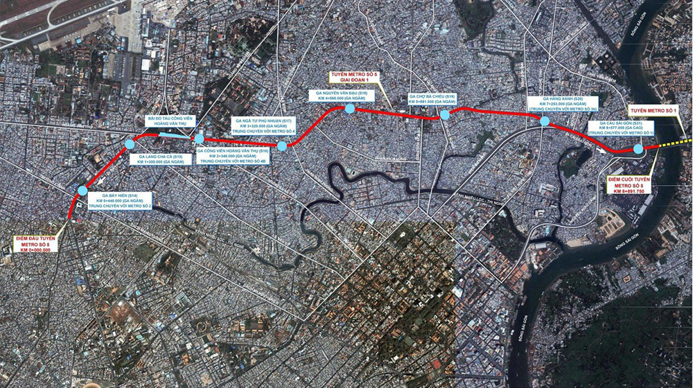 Tuyến metro số 5 tại TP.HCM có tổng mức đầu tư 39.000 tỷ đồng