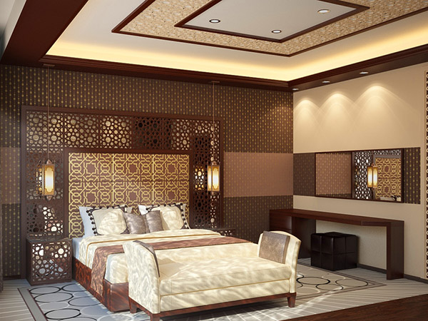 Mẫu trang trí phòng ngủ theo phong cách Trung Quốc