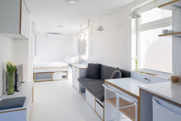Thiết kế căn hộ mini ứng dụng nội thất thông minh diện tích 15m2
