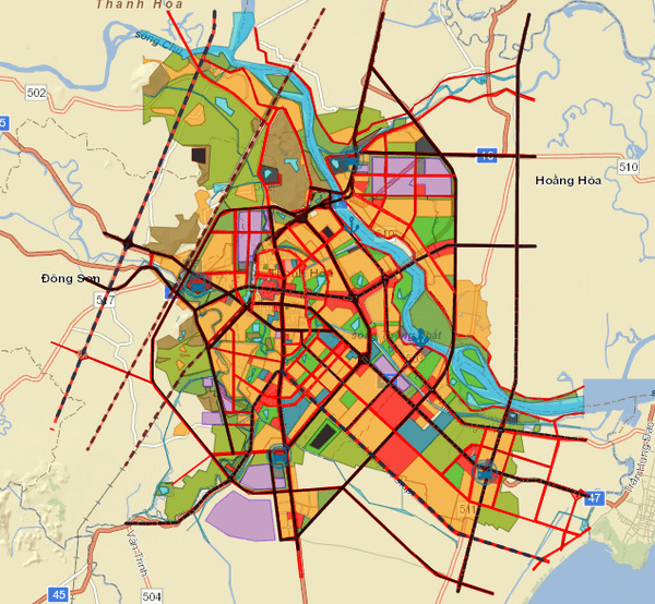 Bản đồ quy hoạch thành phố Thanh Hoá 