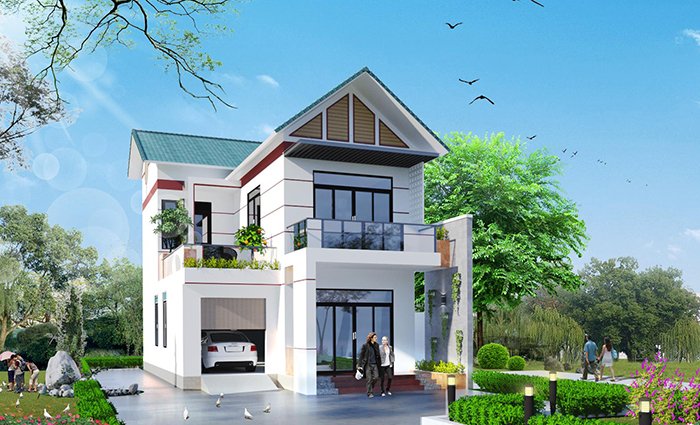 Biệt thự nhà vườn 1 tầng mái Thái đẹp lung linh tại Sầm Sơn- Thanh Hóa