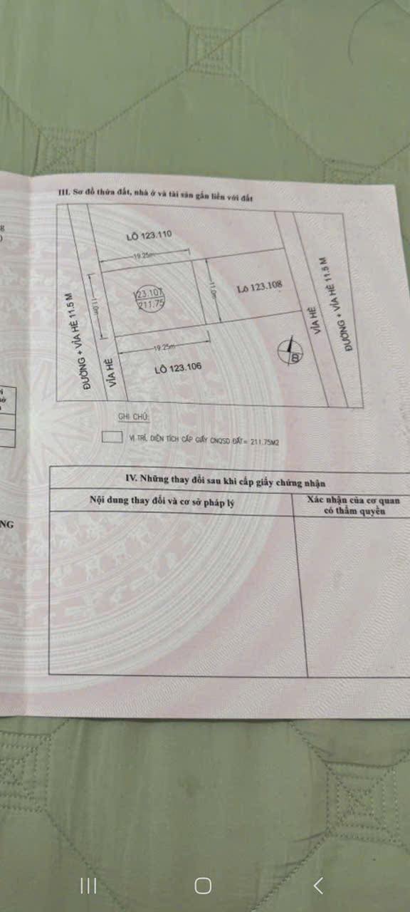 Bán đất biệt thự mặt phố khu Đỉnh Long, ph Tân Bình, TP HD, 211.75m2, mt 11m, chỉ hơn 7 tỷ 3