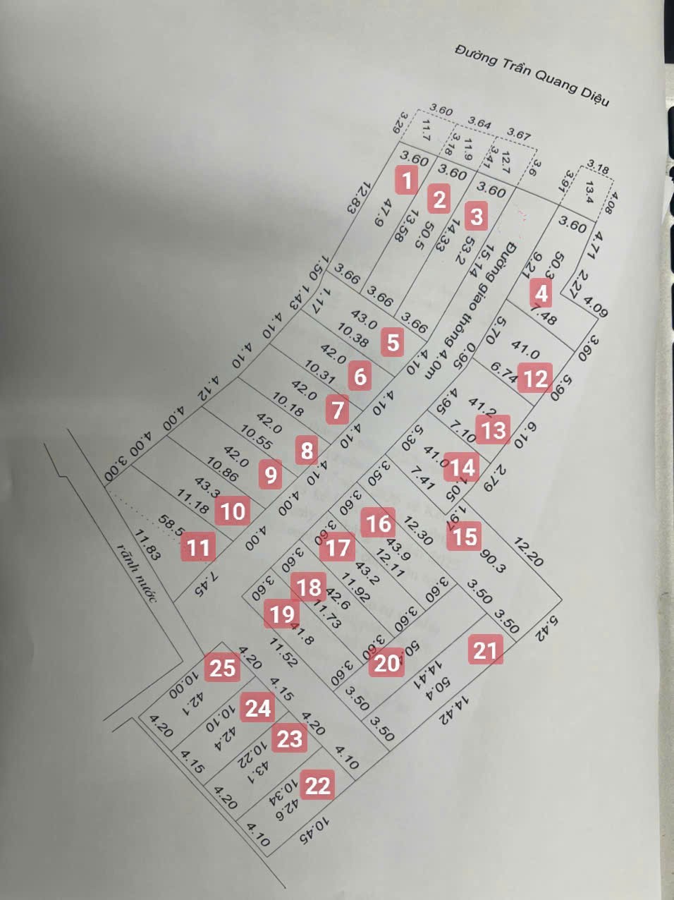 Bán đất ngõ Trần Quang Diệu – đối diện KĐT Tân Phú Hưng – giá 1.4x tỷ 3