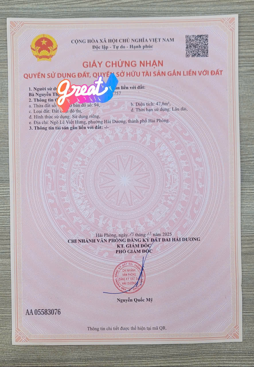 Bán đất phố Lê Viết Hưng – TP Hải Dương, ô tô đỗ cửa, giá 1,65 tỷ 4