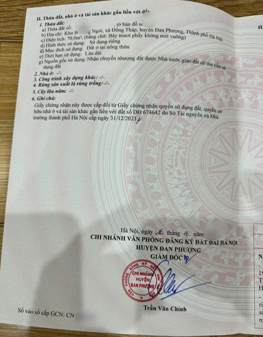 70M ĐẤT CỔNG NGÓI – ĐAN PHƯỢNG - HÀ NỘI - GIÁ RẺ NHẤT KHU VỰC 2