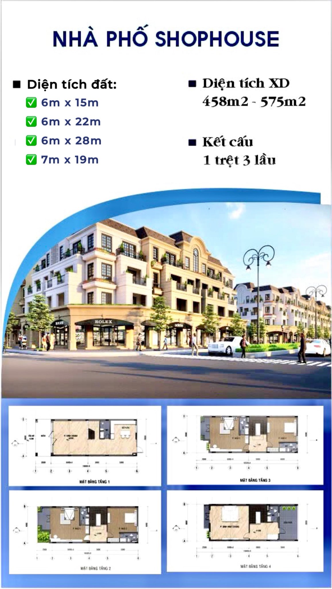 Duy nhất 1 căn Shophouse 4 tầng sát sông không che 120m2 chỉ 2,8 tỷ VAT. Vũ 0823900266