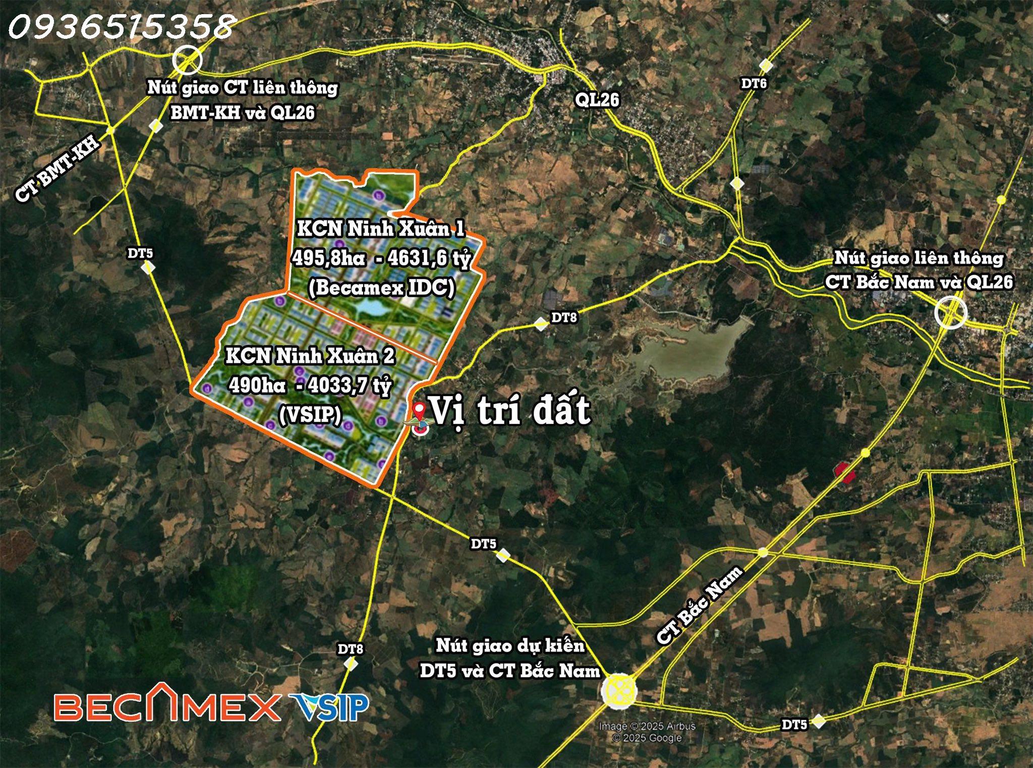 Lô đất 3 mặt tiền DT5 – ngang 65,5m – hơn 2.600m² tại Ninh Xuân, Ninh Hòa.