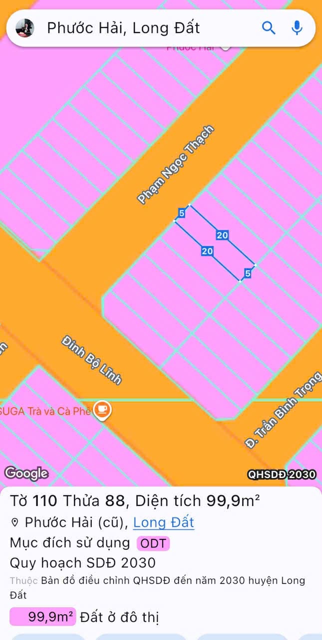 Cần bán Đất đường Tỉnh lộ 44, Thị trấn Phước Hải, Diện tích 100m², Giá 900 Triệu