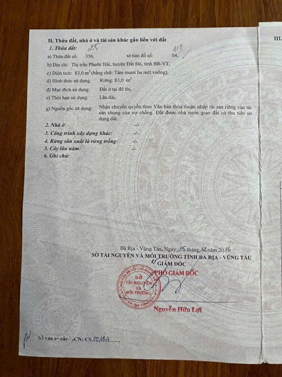 Cần bán Đất đường Tỉnh lộ 44, Thị trấn Phước Hải, Diện tích 82m², Giá 1.5 Tỷ