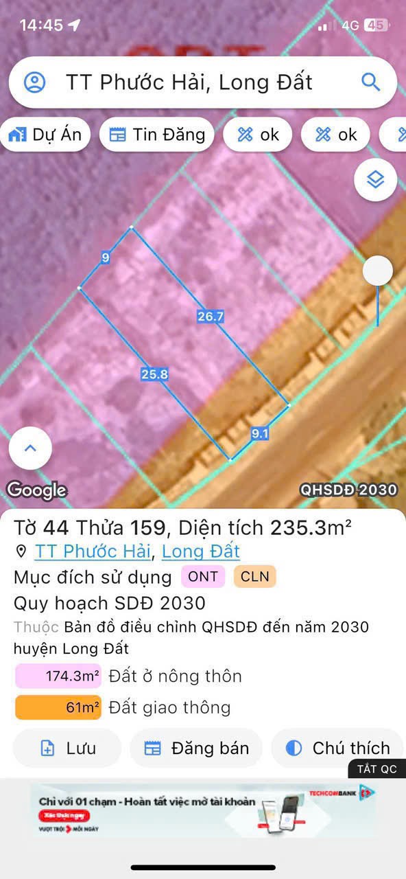 Cần bán Đất đường Tỉnh lộ 44, Thị trấn Phước Hải, Diện tích 235m², Giá 1.2 Tỷ 4