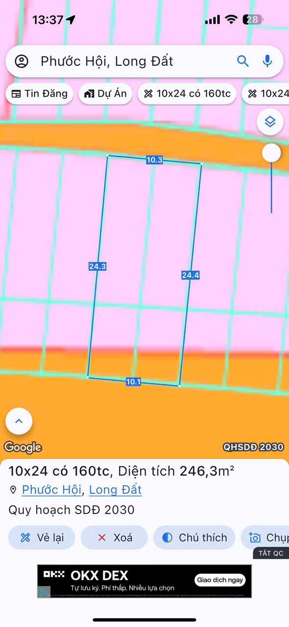 Cần bán Đất đường 44A, Thị trấn Phước Hải, Diện tích 240m², Giá 1.3 Tỷ