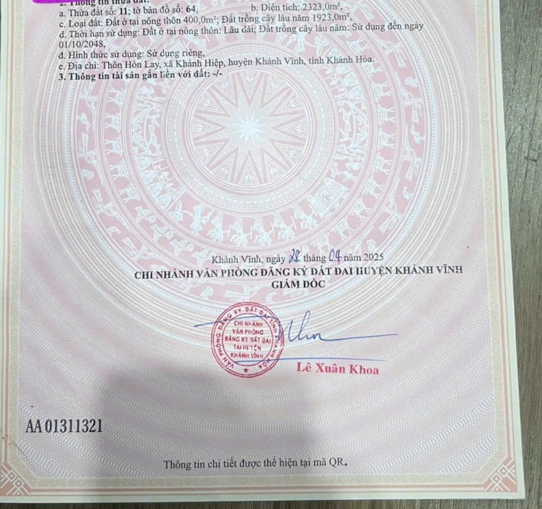 Bán đất Khánh Hiệp giá rẻ mặt đường nhựa liên xã sát bên Tỉnh Lộ 8C- ngay nhà thờ Bến Khế 6