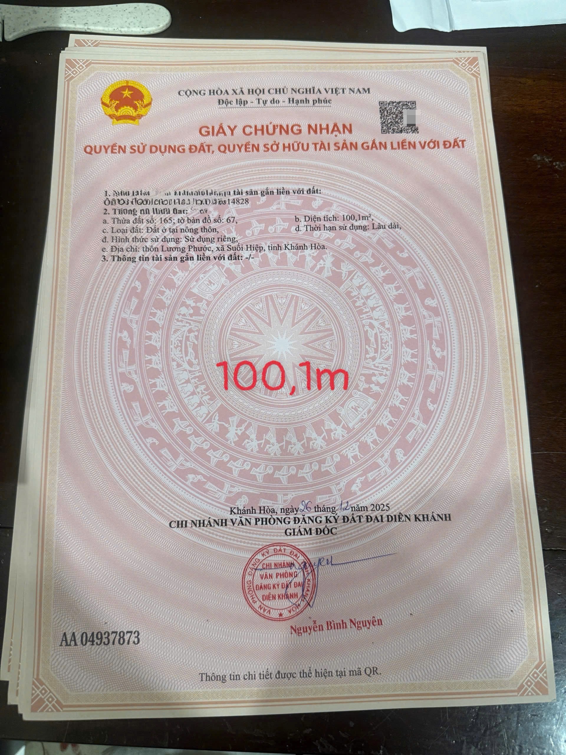 Bán đất Bình Lộc thôn Lương Phước full thổ cư đường thông ngay chợ Diên Bình đi thẳng vào 8