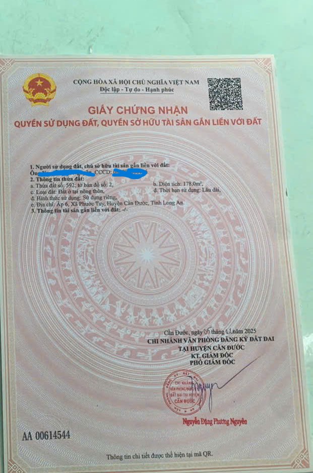 Đất thổ cư 180m2 mt đường 7m xã Phước Tuy xả cuối năm giá rẻ 850tr 6