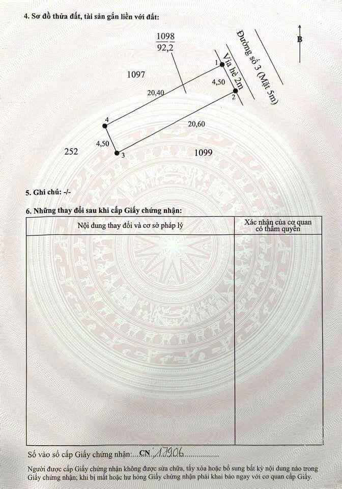 Đất nền thị trấn 92m2 kdc 1B mt đường Chu Văn An giá xả cuối năm 980tr 4