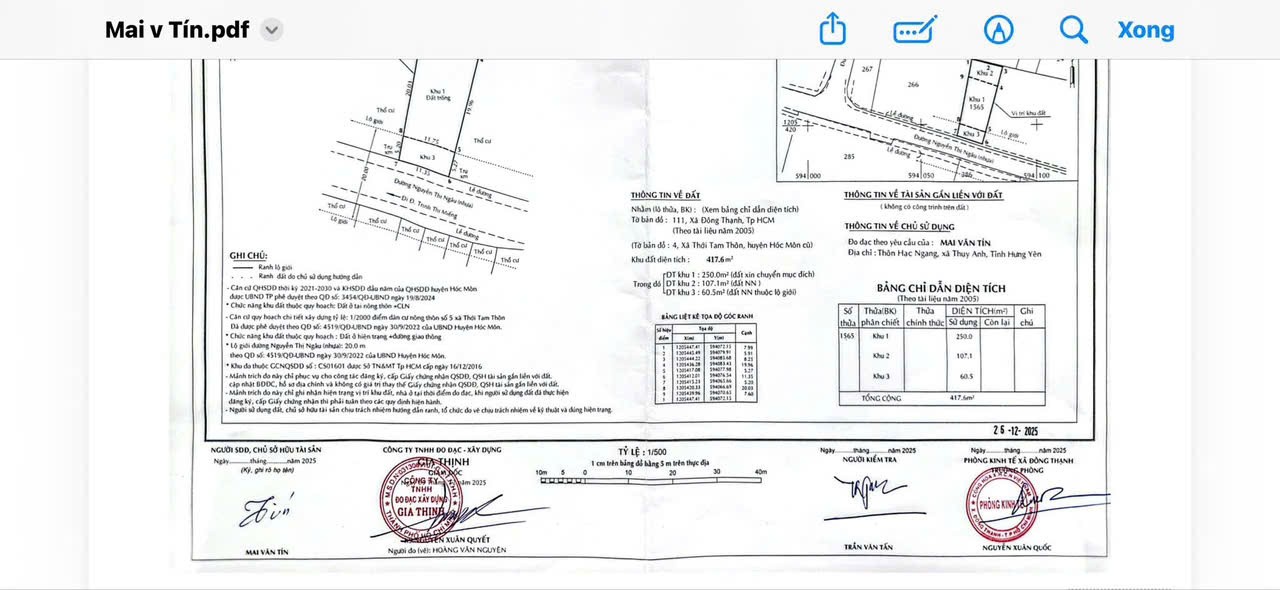 BÁN ĐẤT (11X38) MẶT TIỀN NGUYỄN THỊ NGÂU, THỚI TAM THÔN, HÓC MÔN