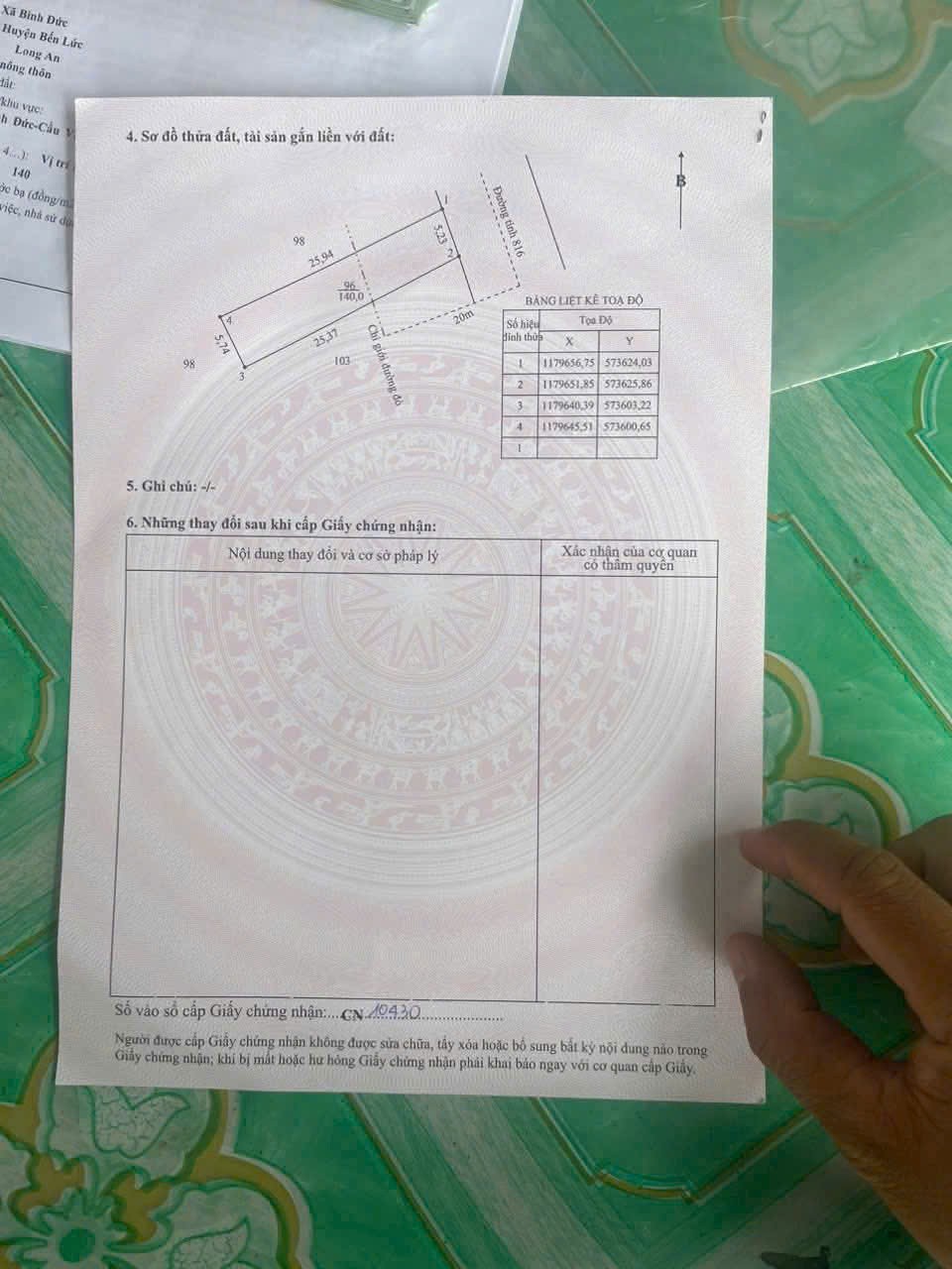 Bán đất thổ cư mặt tiền ĐT 816 , xã Bình Đức, Bến Lức dt 140m2 giá 1,97 tỷ 4