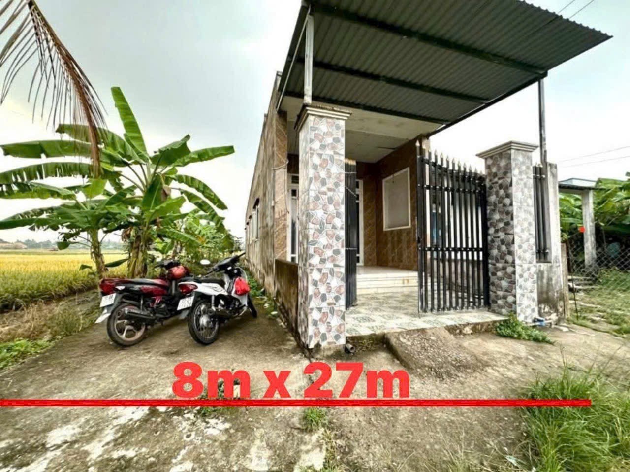 Bán nhà cấp 4 đuờng beton xe ba gác Nhựt Chánh , Bến Lức dt 217m2 full thổ 2pn , 1wc giá 1,19 tỷ 2