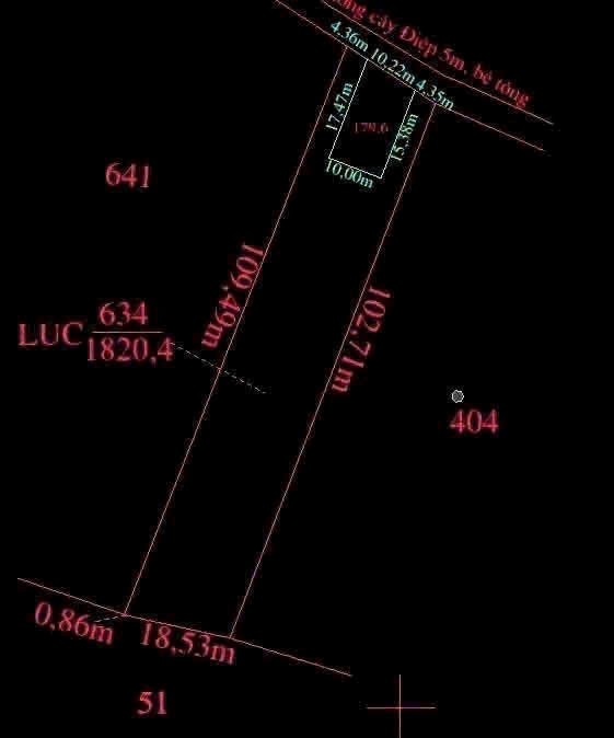 Bán đất mt đường Cây Điệp , Nhựt Chánh  tdt 2000m2 ( 180m2 thổ còn lại đất lúa ) giá 4,8 tỷ 3
