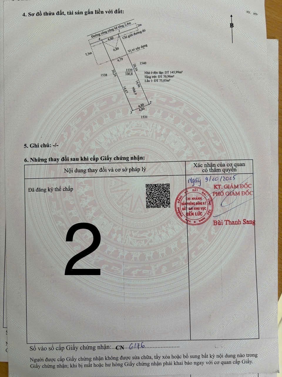 Bán 2 nhà liền kề đã hoàn công xã Mỹ yên , Bến Lức dt 100m2 1 lầu 2pn, 2wc giá 2,5 tỷ 1 căn 2