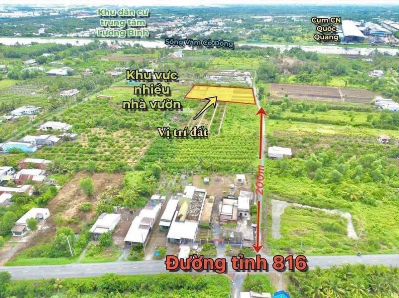 Bán đất vườn view kênh xã Thạnh Hòa, Bến Lức dt 3016m2 giá 3,1 tỷ 2