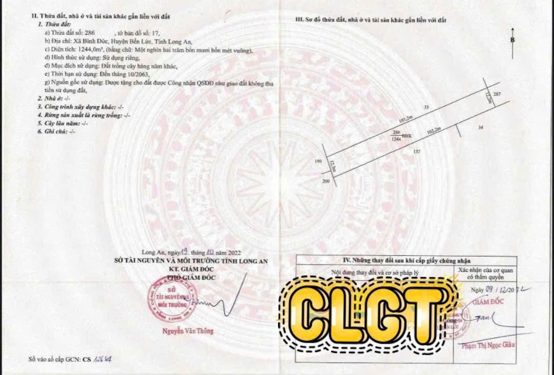 Bán đất thổ vườn đường đá xanh 6m tại Bình Đức, Bến Lức tdt 2000m2 ( 756m2 thổ ) giá 1,8 tỷ 4