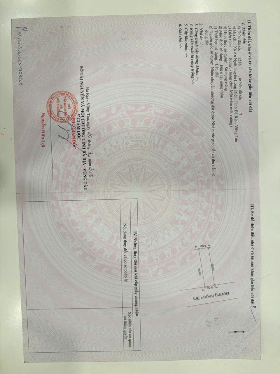 Cần bán Đất đường Quốc Lộ 55, Xã An Nhứt, Diện tích 100m², Giá Thương lượng 2