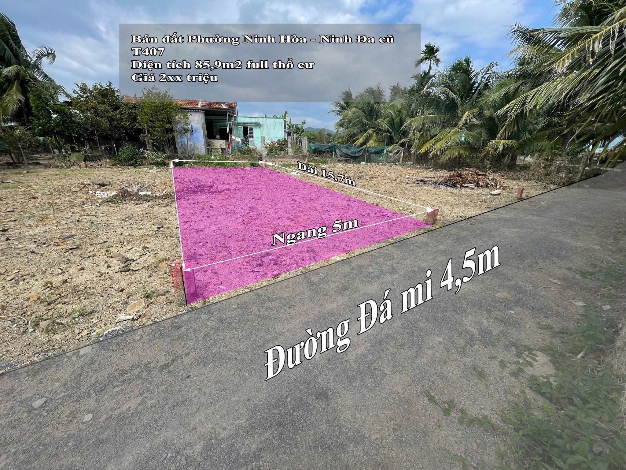 Bán đất full thổ sát đường Hòn Hèo giá chỉ 2xx phường Ninh Hòa Khánh Hòa 0985451850 2