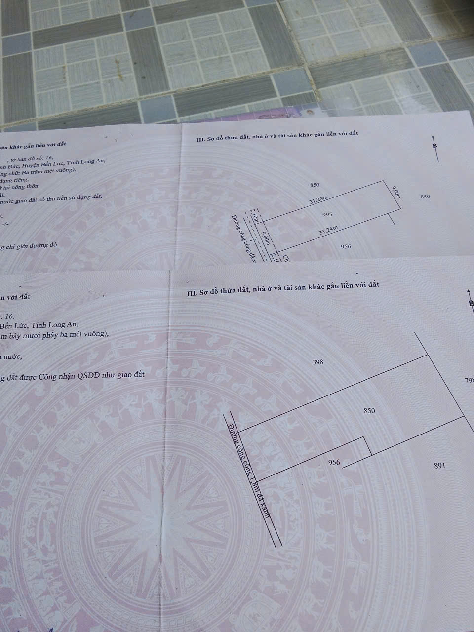 Bán đất thổ lúa xã Thạnh Đức, Bến Lức tdt 870m2 ( 300m2 thổ cư ) đường beton 4,5m giá 2,2 tỷ 2