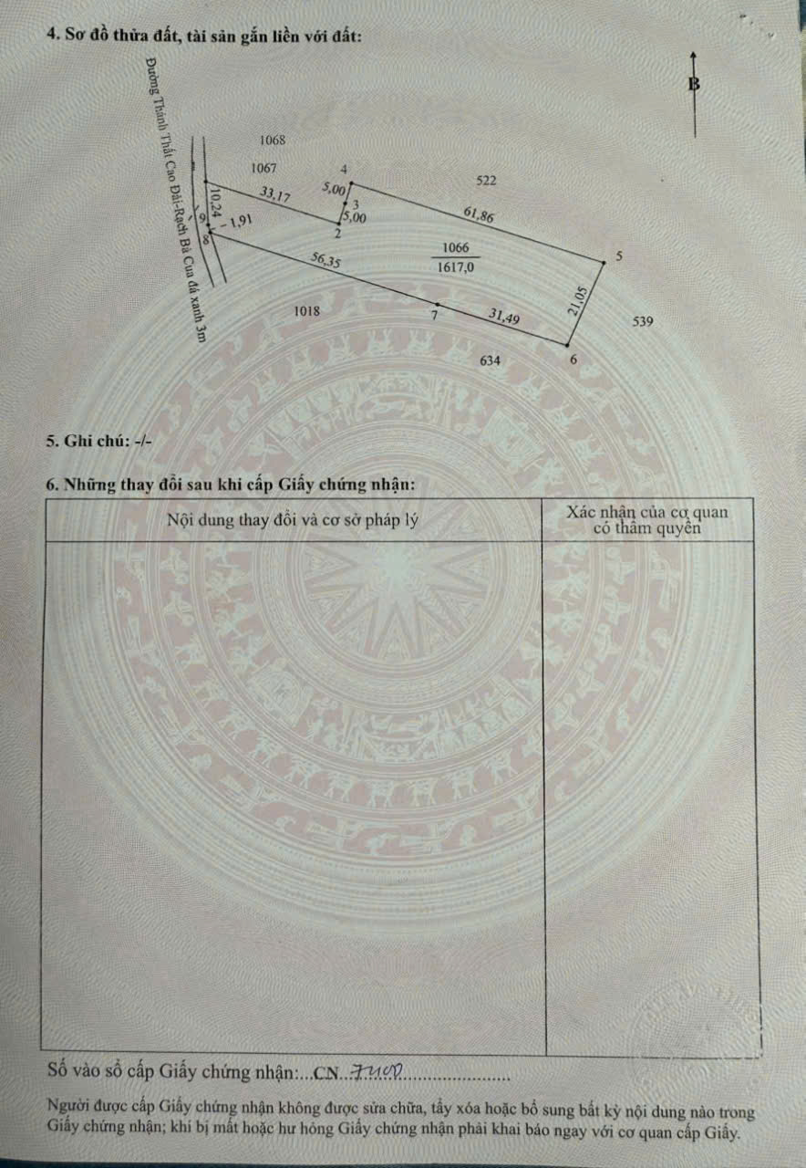 Bán đất thổ vườn xã Phước Lợi , Bến Lức tdt 1967m2 ( 300m2 thổ ) có tường rào bao quanh giá 6,45 tỷ