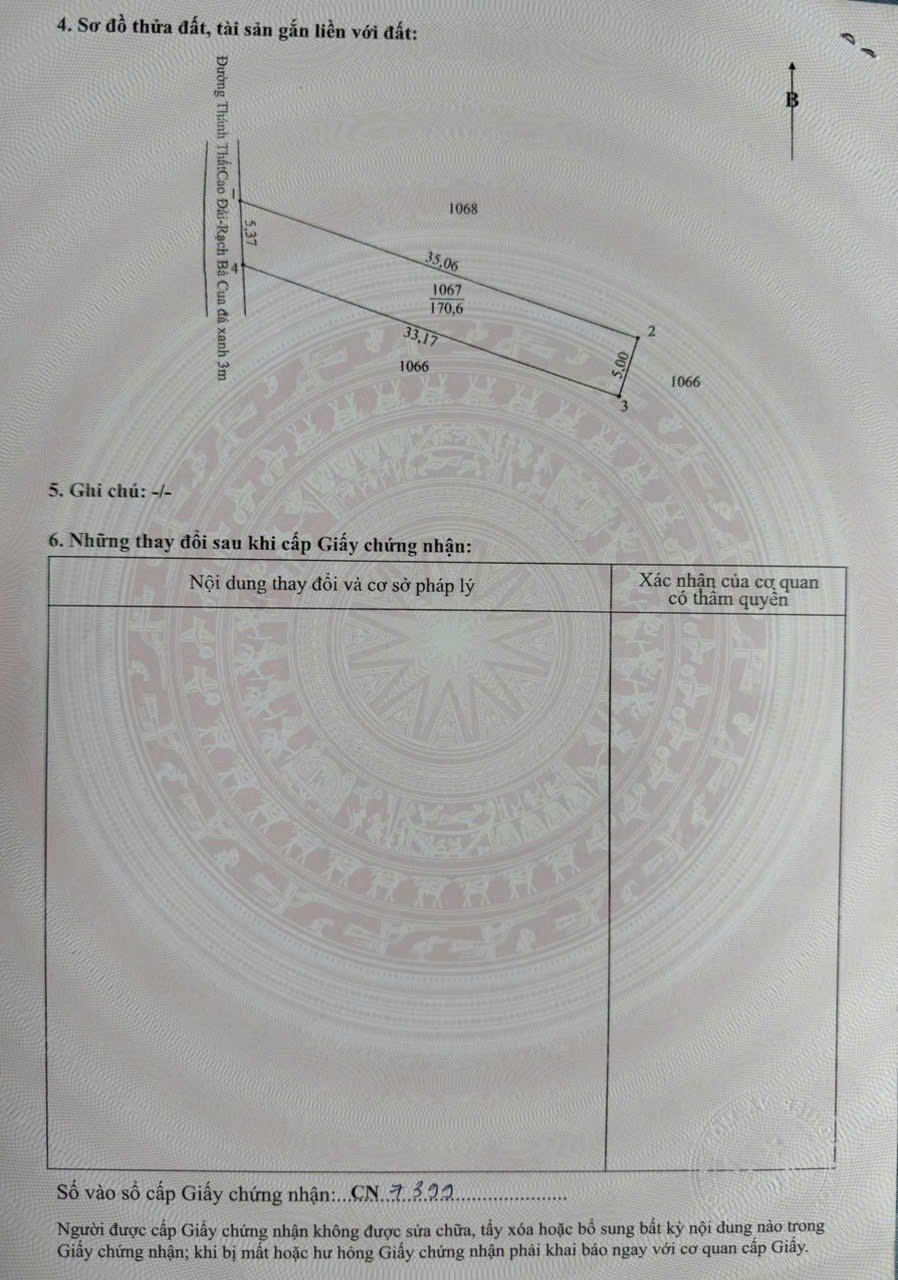 Bán đất thổ vườn xã Phước Lợi , Bến Lức tdt 1967m2 ( 300m2 thổ ) có tường rào bao quanh giá 6,45 tỷ 2