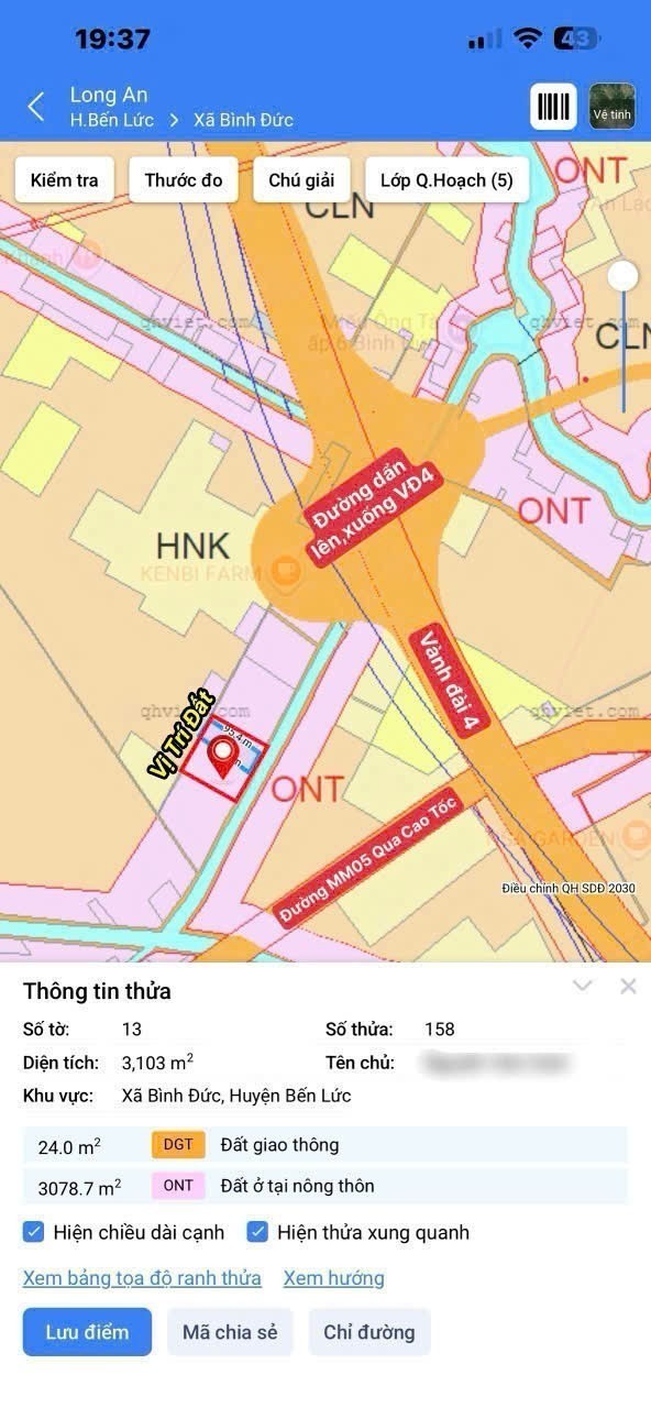 Bán 10 lô đất vườn liền kề view kênh xã Bình Đức dt 500m2 giá 650tr / 1 lô 2