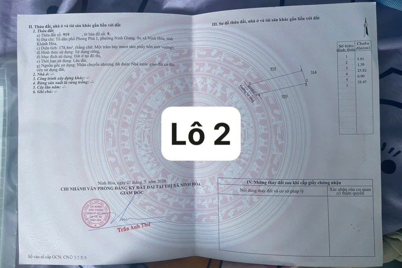 Bán đất full thổ cư gần đường Núi Sầm phường Hoà Thắng Khánh Hòa 0985451850 3