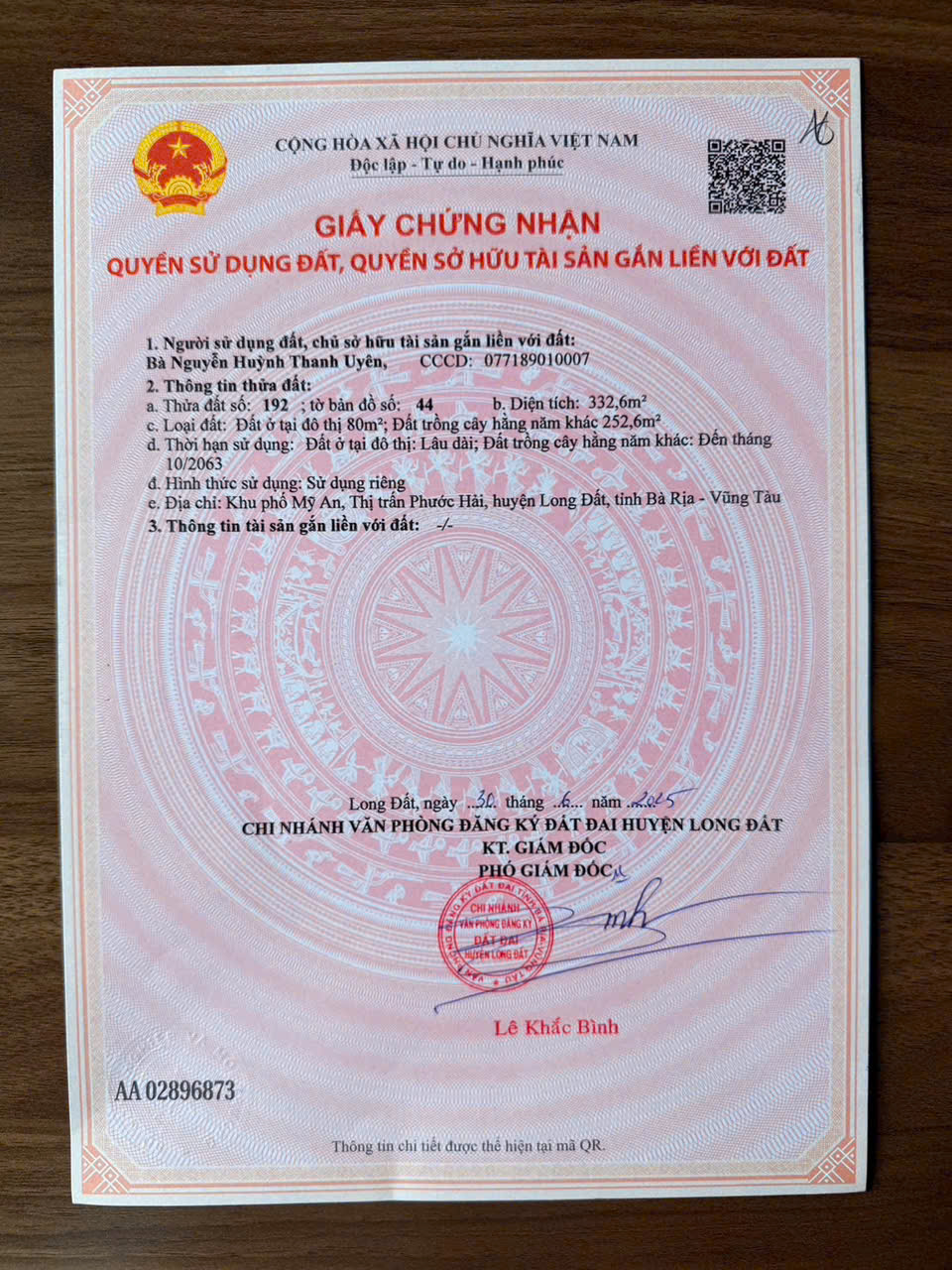 Cần bán Đất đường Tỉnh lộ 44A, Thị trấn Phước Hải, Diện tích 333m², Giá 5 Triệu/m²