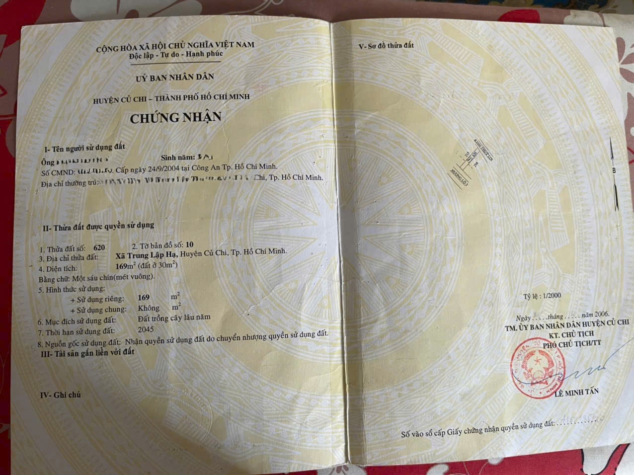 Bán đất mặt tiền Tỉnh Lộ 2, xã Trung Lập Hạ dt 169m2 ( 30m2 thổ ) giá 2,35 tỷ