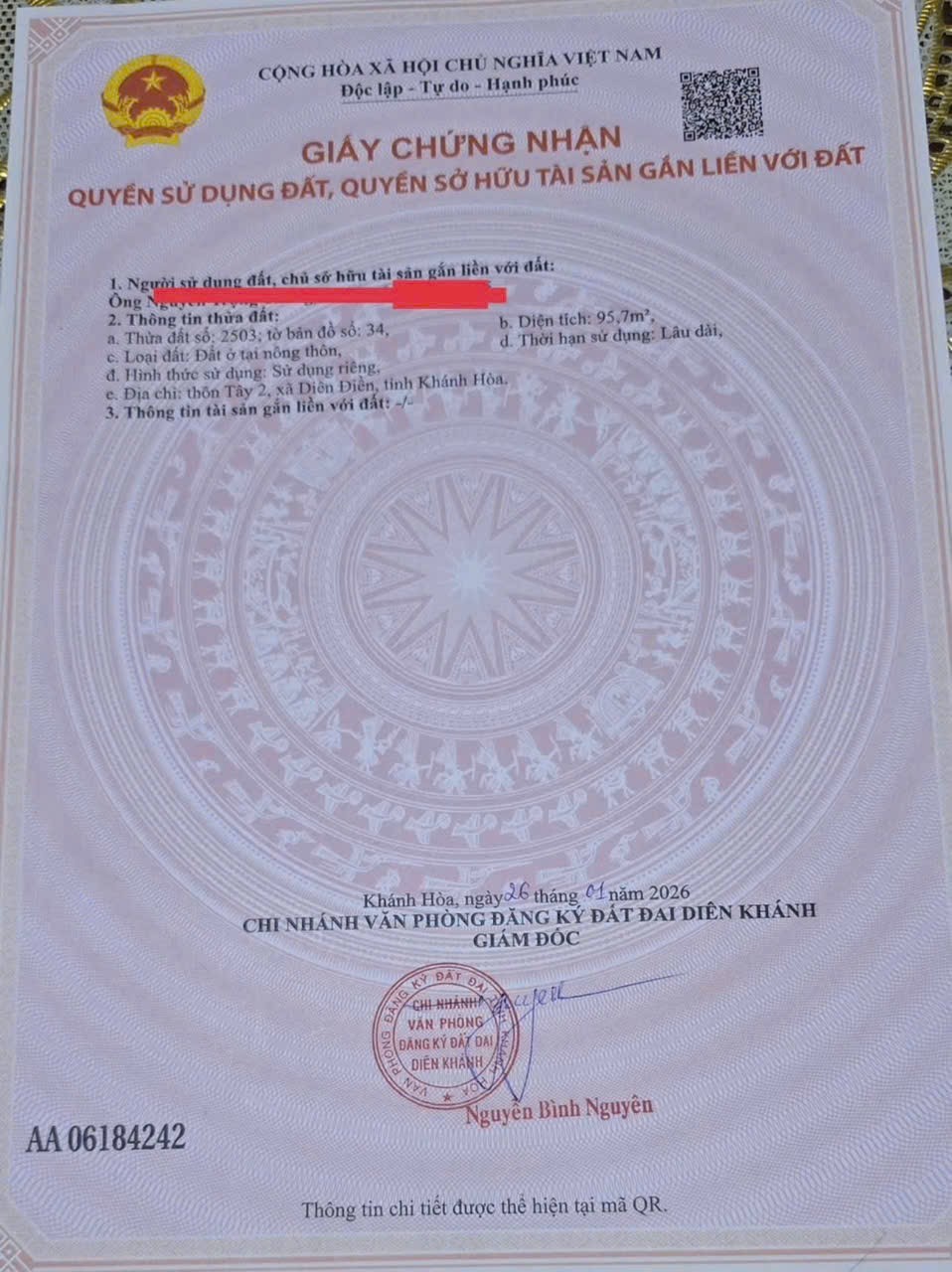 Bán đất Diên Sơn full thổ cư mặt đường Xóm Gò 14 6