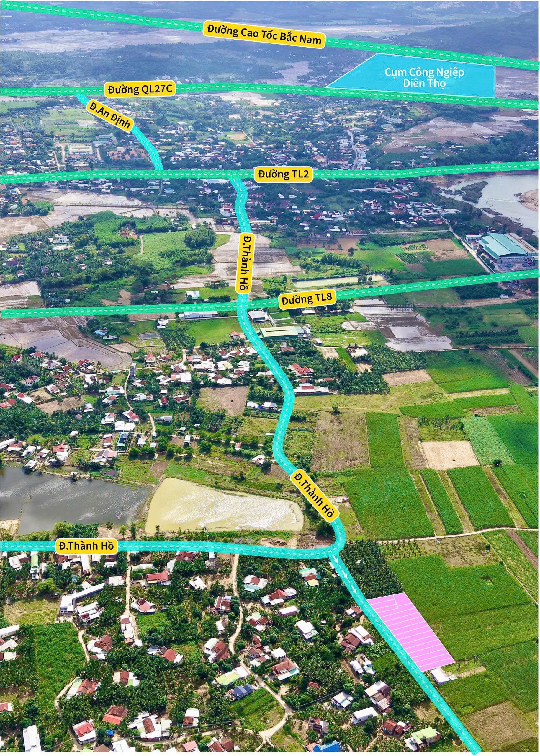 Bán đất Diên Phước - Diên Khánh mặt đường bê tông thông rộng 6m QH 23m 7