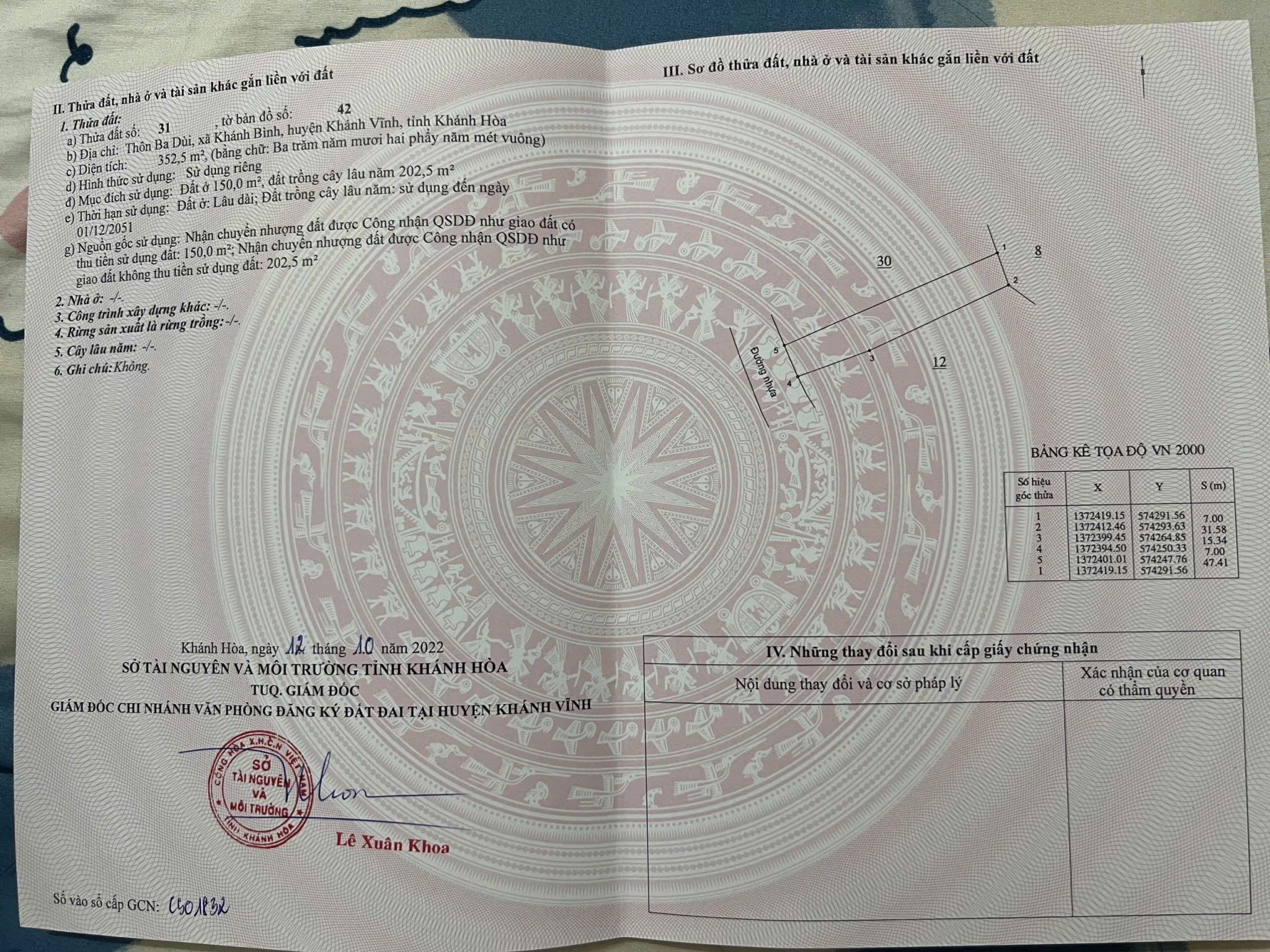 Bán đất Khánh Bình giá rẻ gần trường tiểu học mặt đường bê tông nội thôn 7