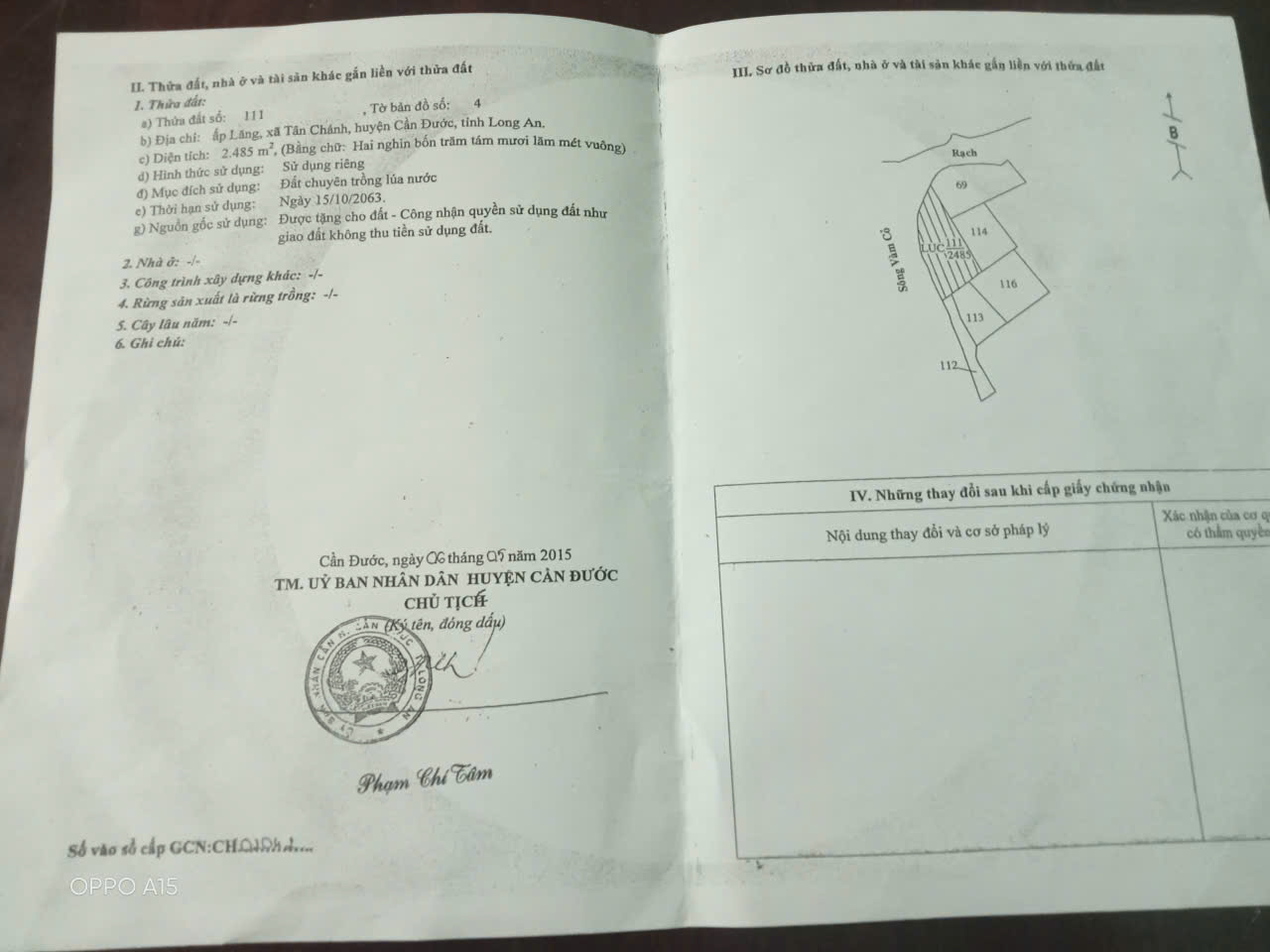 Đất lúa  mt sông Vàm Cỏ 2485m2 xã Tân Chánh giá rẻ đầu tư 650tr 4