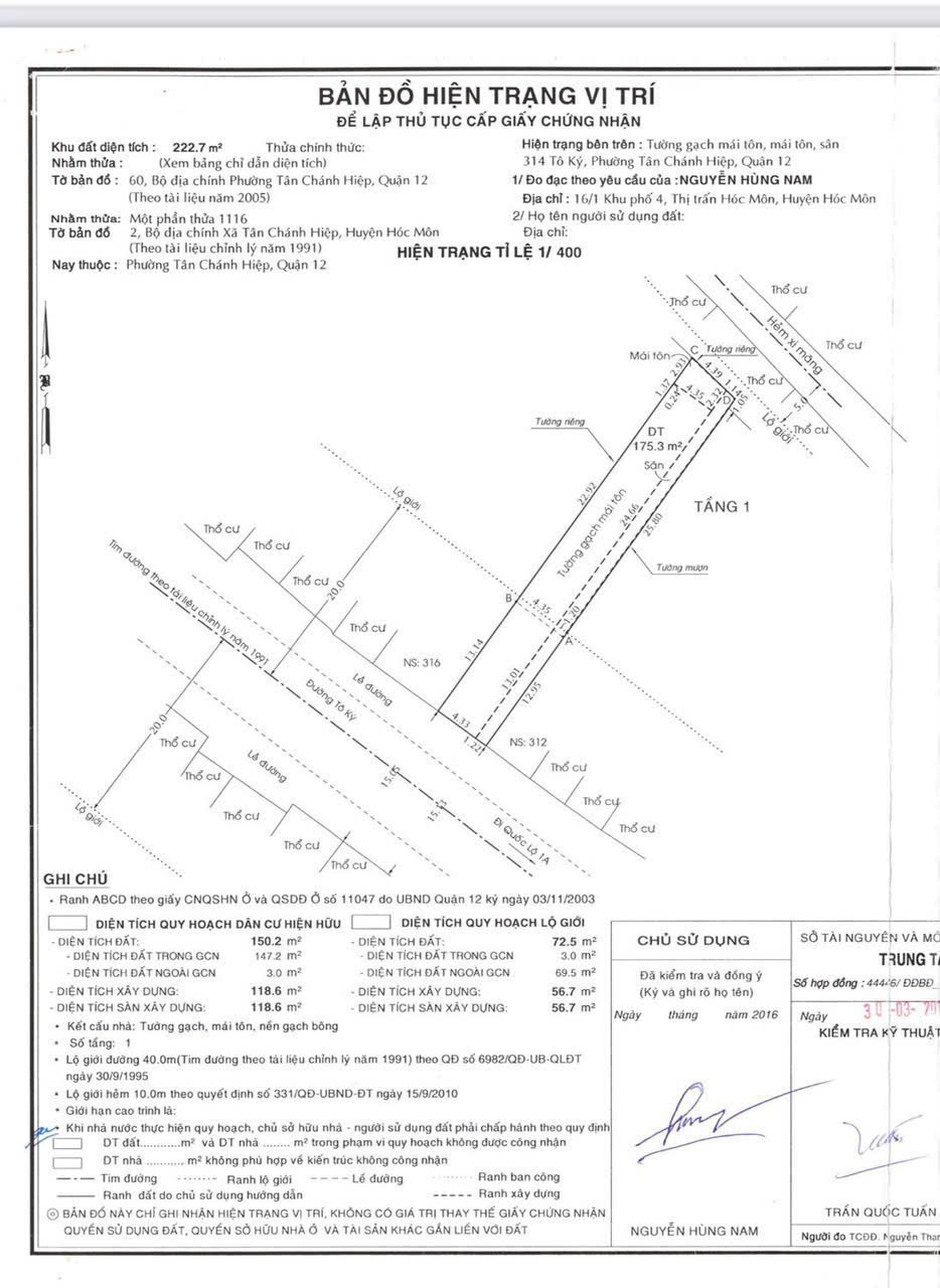 ÔNG ANH RUỘT KẸT TIỀN BÁN GẤP MT TÔ KÝ – GẦN CHỢ TÂN CHÁNH HIỆP, Q12