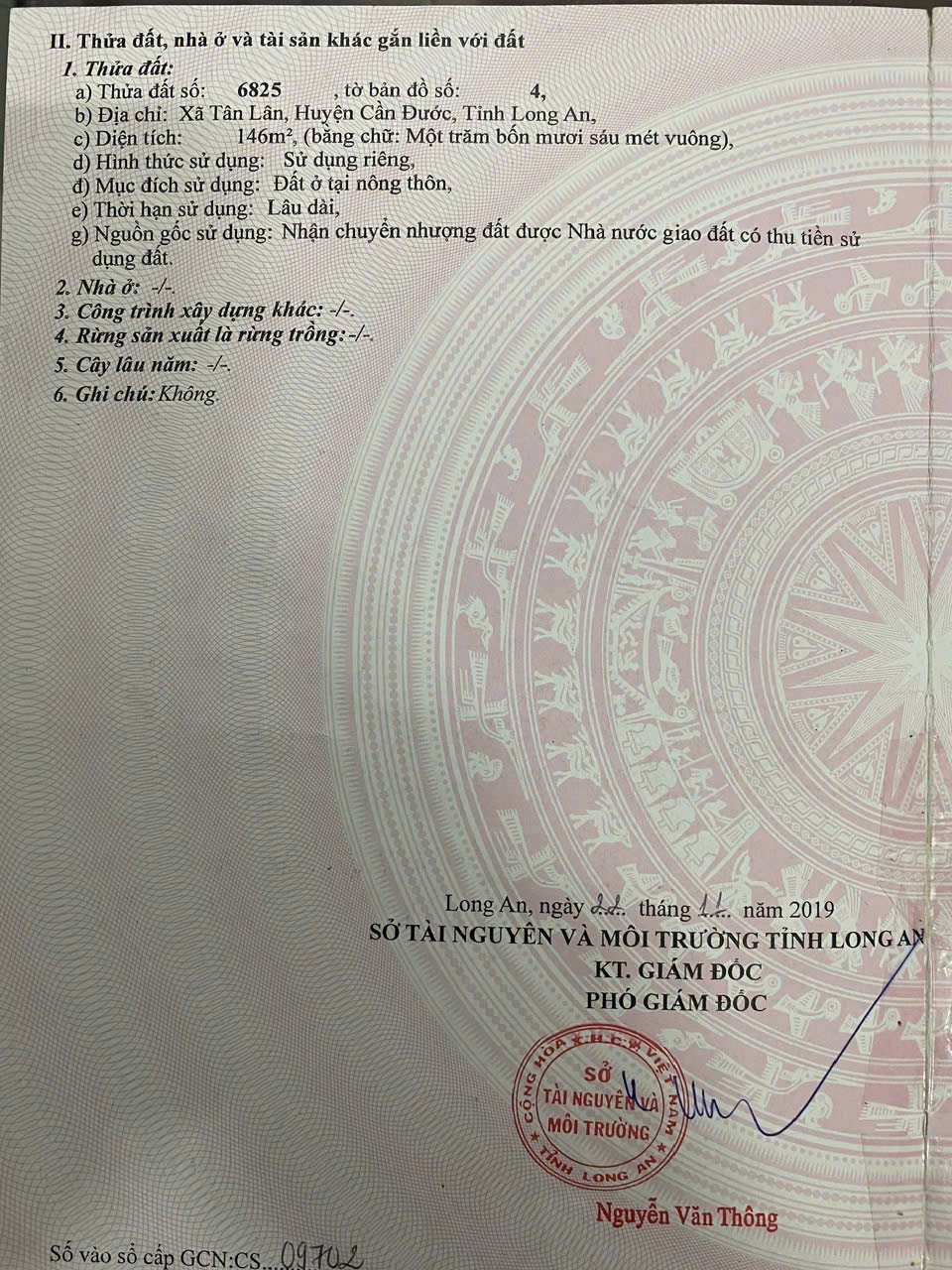 Nền góc 146m2 kdc Tân Lân 5 Hiệp chủ cần bán giá rẻ 1 tỏi 6 3