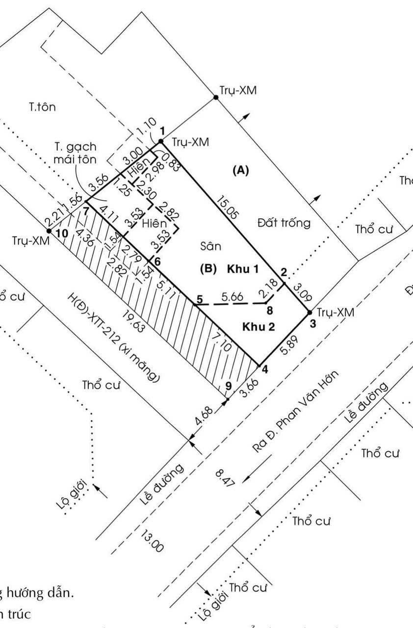 ĐẤT GÓC 2 MT – 10m x 20m – GIÁ CHỈ 6,5 TỶ - ĐƯỜNG NHỰA 10M – KDC XTT59, BÀ ĐIỂM 3