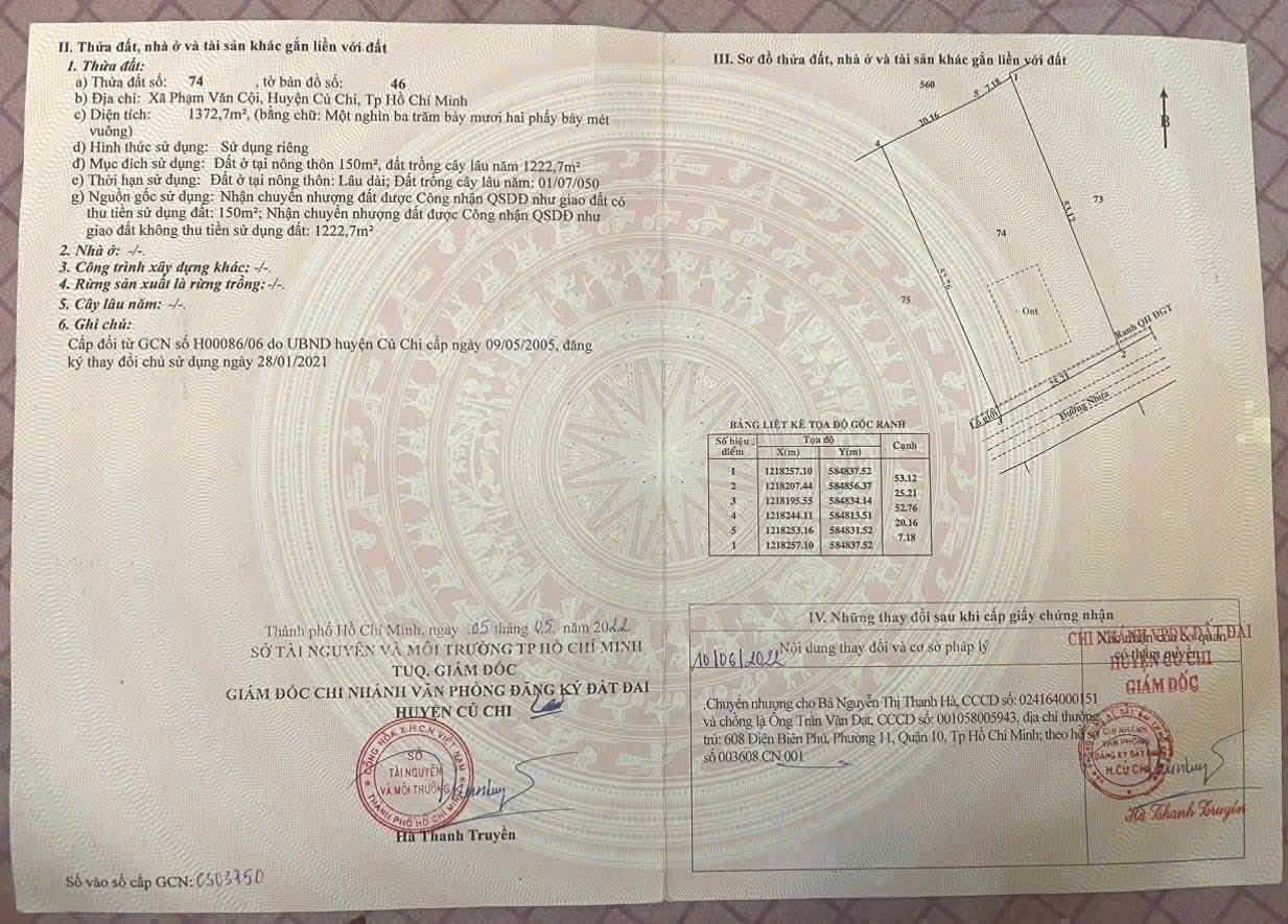 ĐẤT MT ĐƯỜNG 489 PHẠM VĂN CỘI, CỦ CHI - NGANG 25M – NỞ HẬU 1.372M² 4