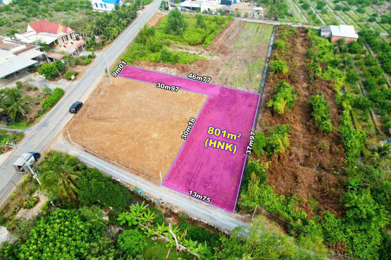 Bán đất 2 mặt tiền ĐT 816 xã Thạnh Hòa , Bến Lức dt 1351m2 đất vườn giá 2,8 tỷ 6