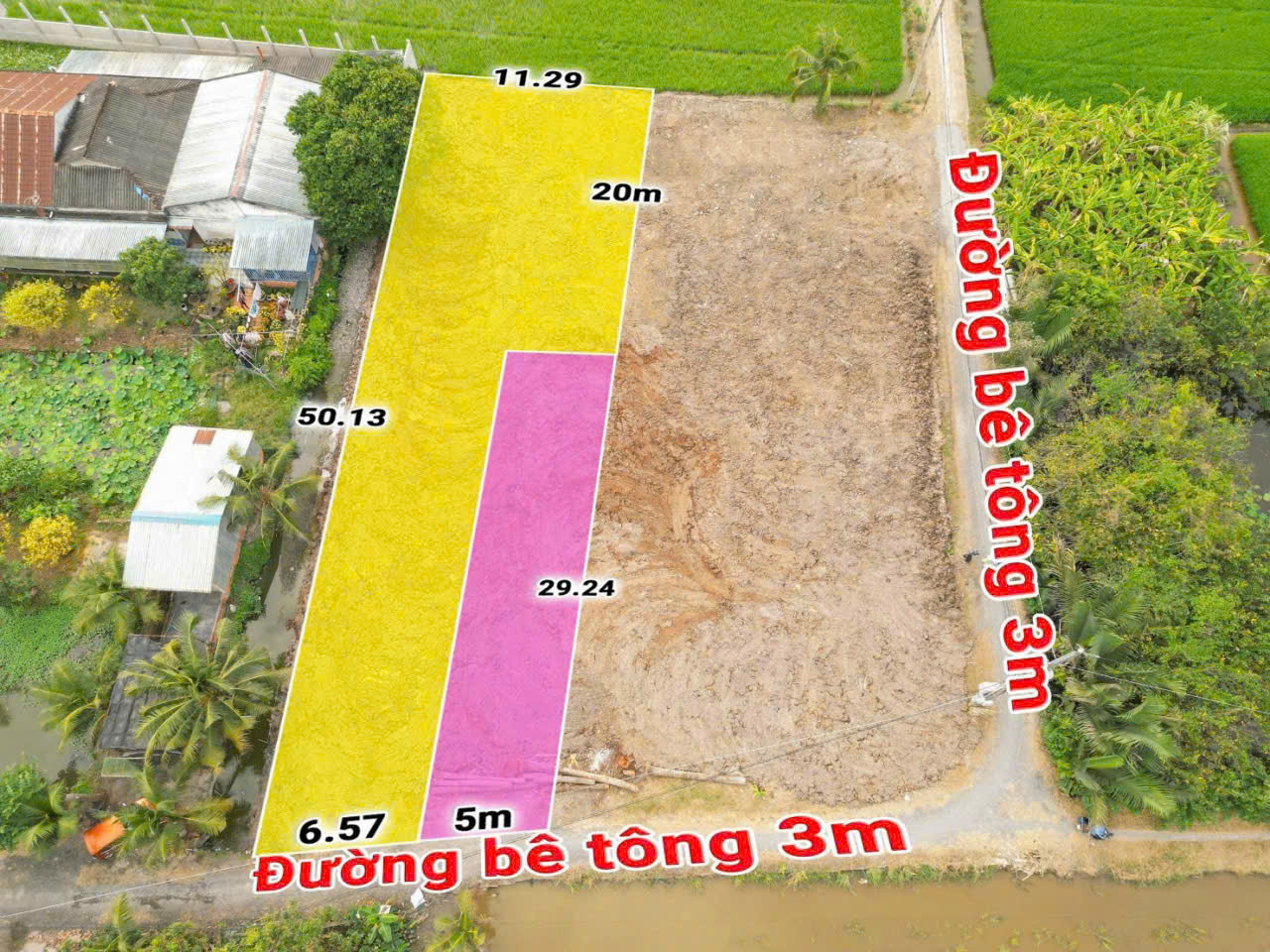 Bán đất thổ lúa đường beton xã Nhựt Chánh tdt 572m2 ( 145m2 thổ cư) giá 1,5 tỷ 4